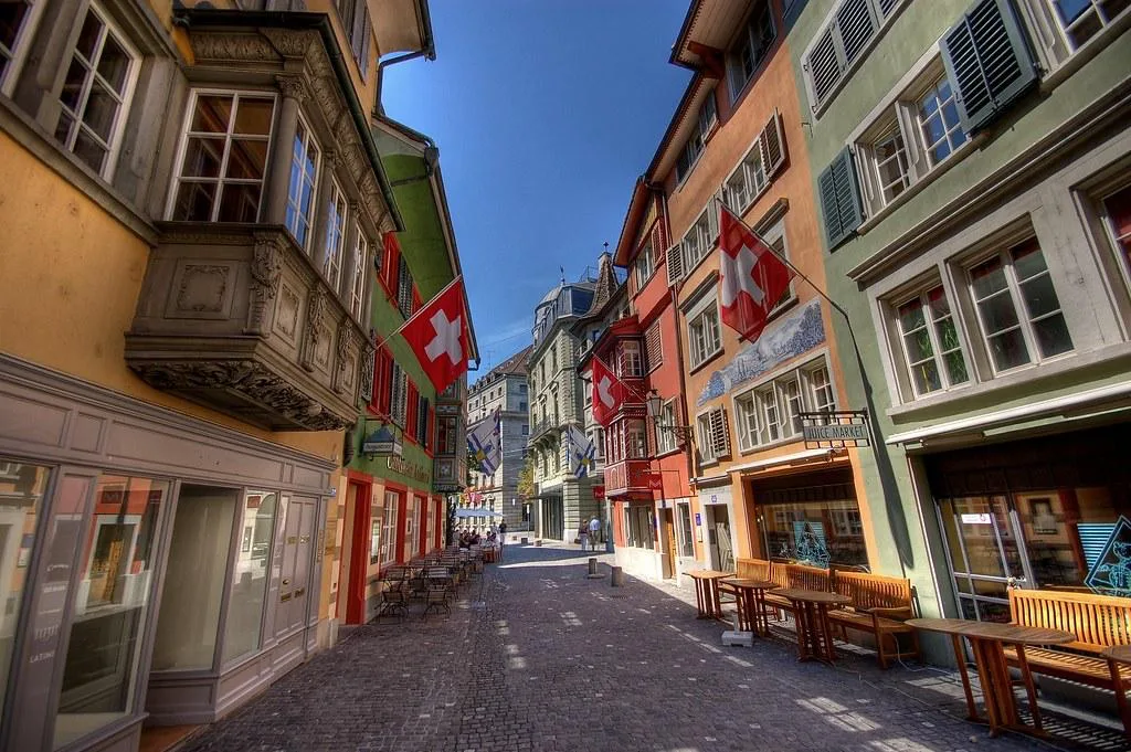 Historic streets of Zurich Old Town