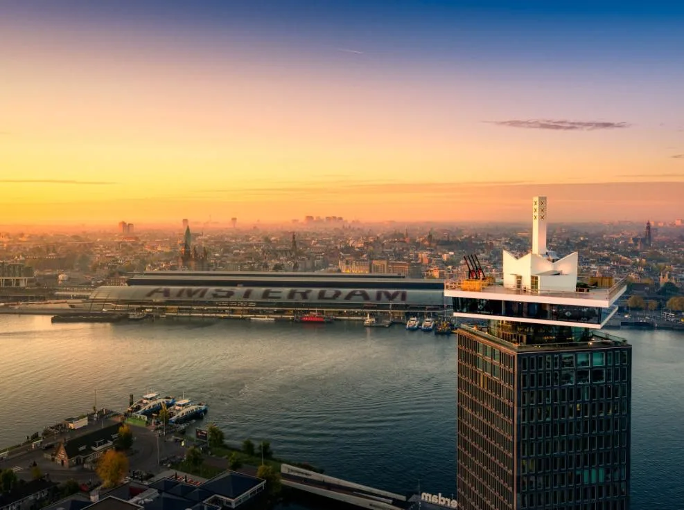 Panoramic view across Amsterdam from A'DAM LOOKOUT