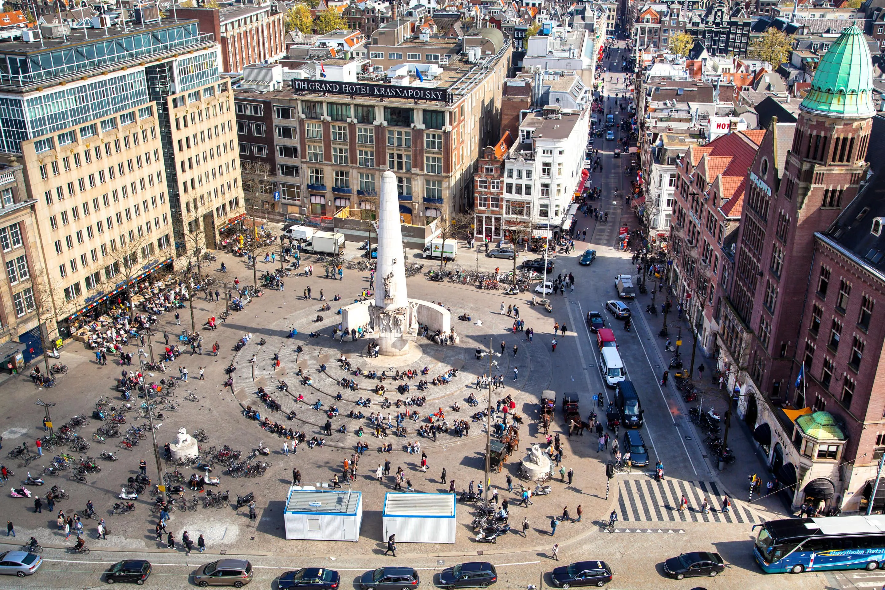 Historic Dam Square in Amsterdam