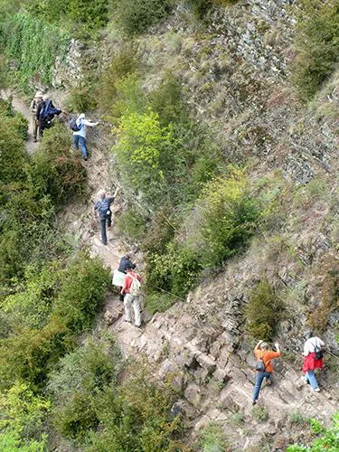 Hiking trail along the Calmont Klettersteig in Germany