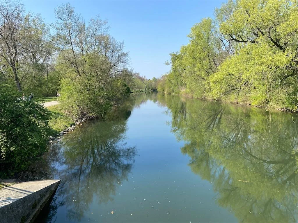 Scenic Nidda River in Frankfurt