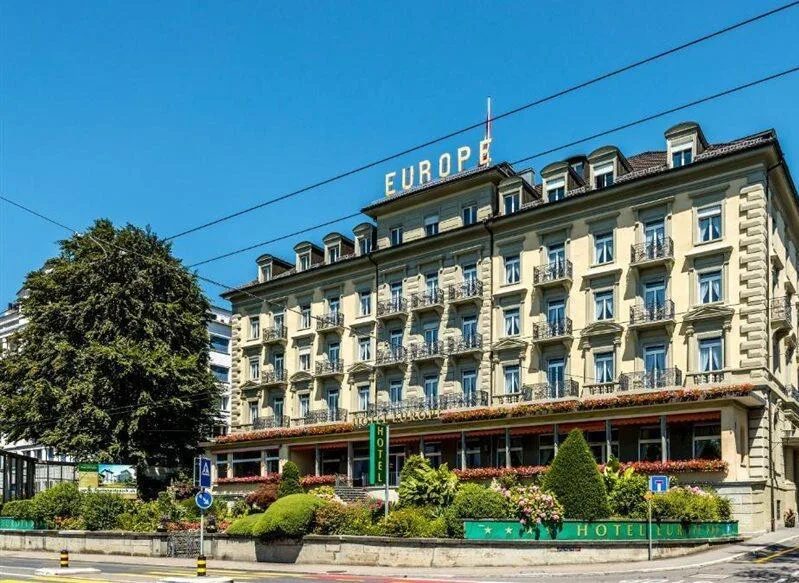 Exterior of Grand Hotel Europe in Lucerne