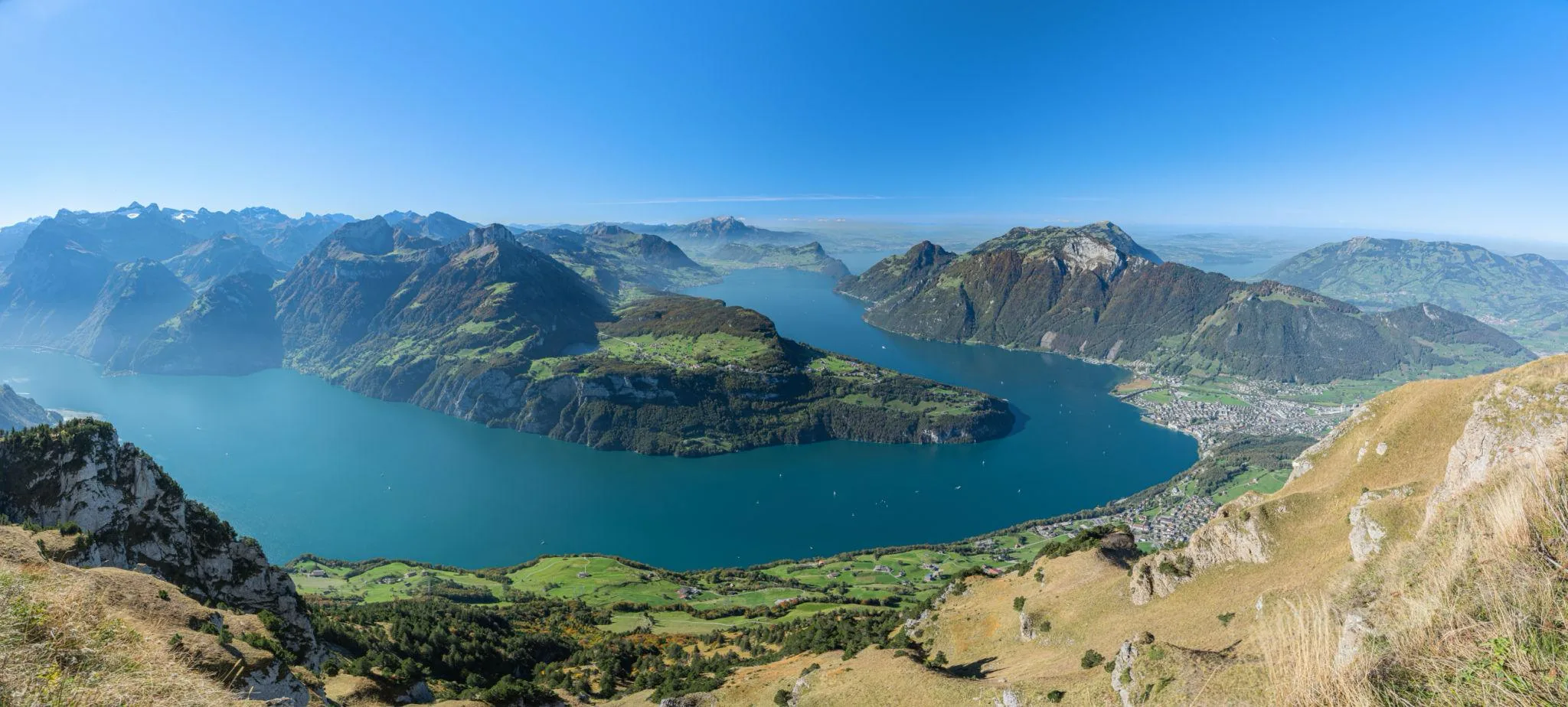 Lake Lucerne surrounded by Swiss mountain scenery