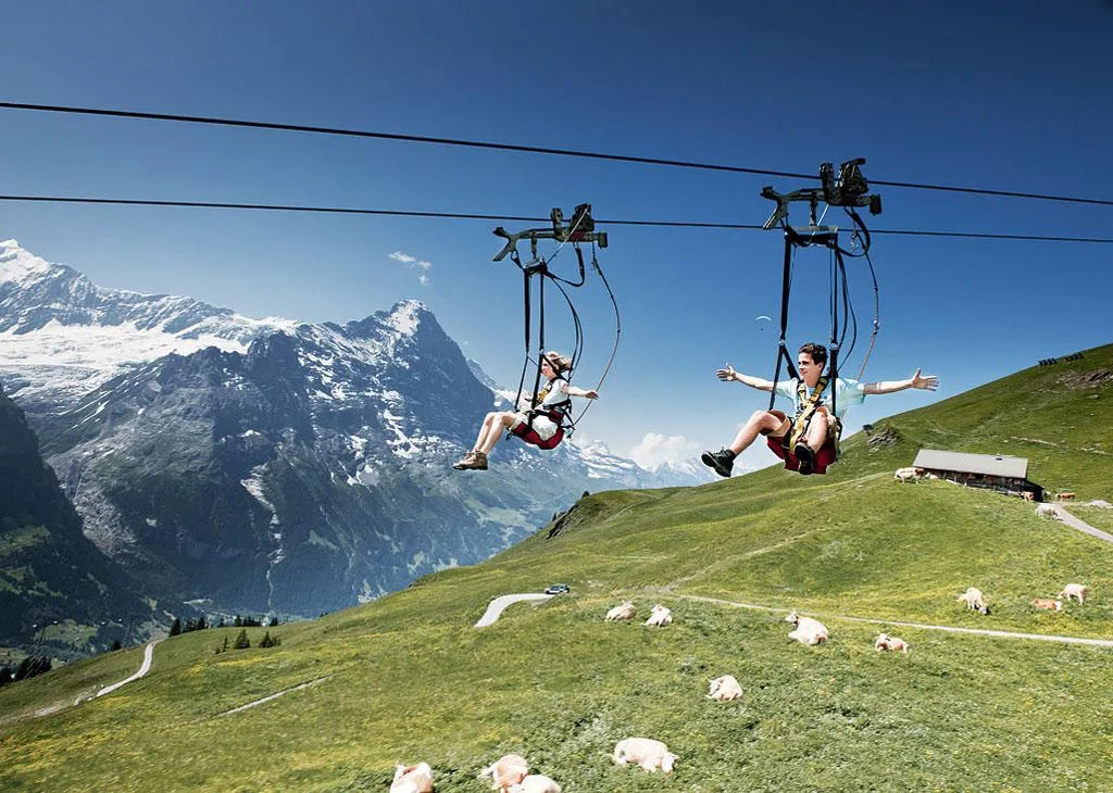 First Flyer zipline adventure at Grindelwald-First