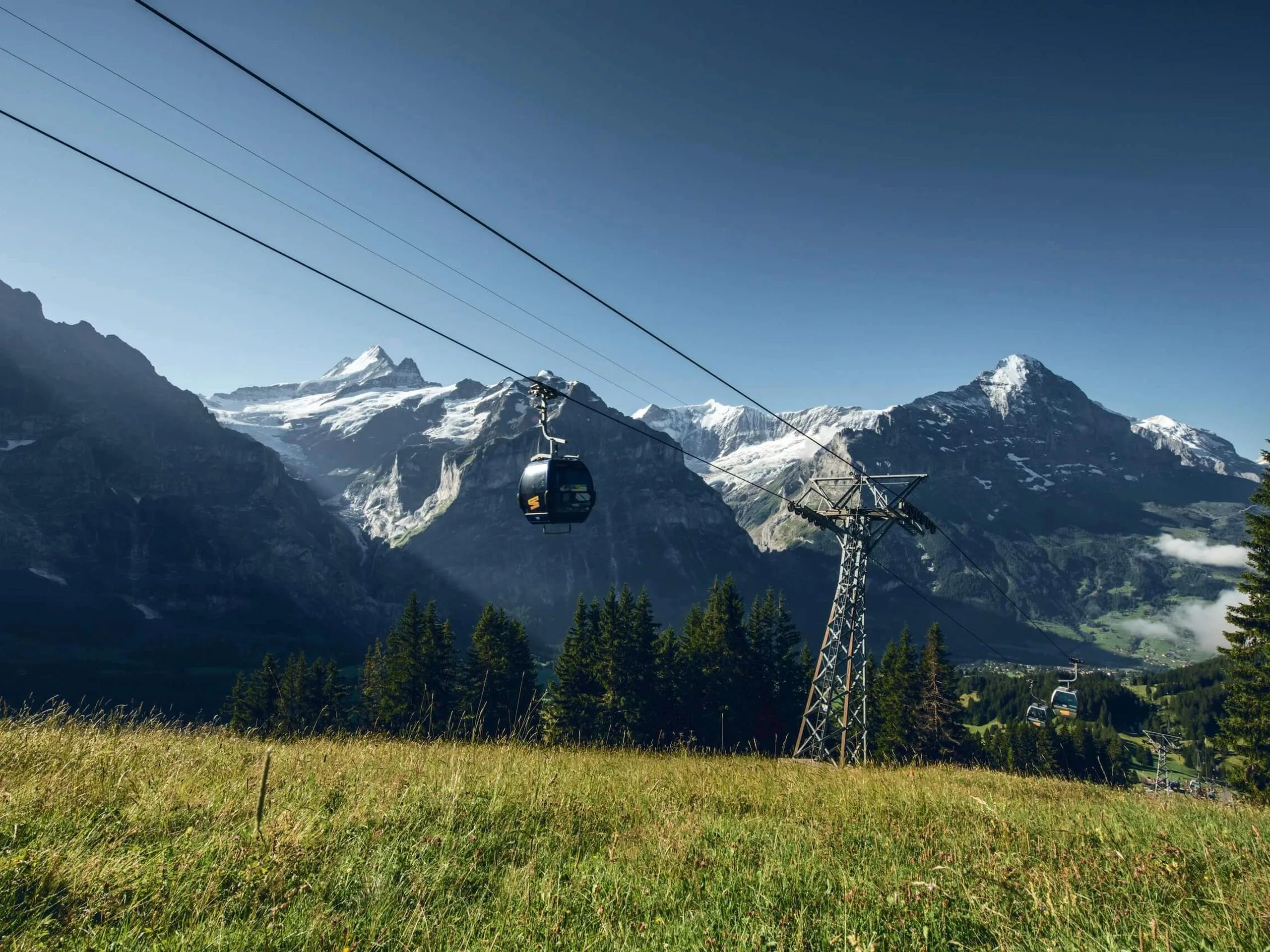Gondola traveling to Grindelwald-First in Switzerland