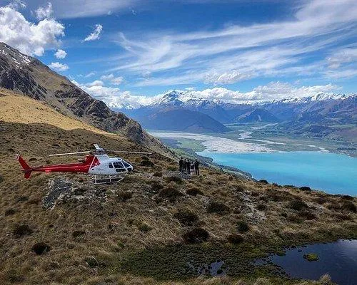 Scenic helicopter flight above the Queenstown region